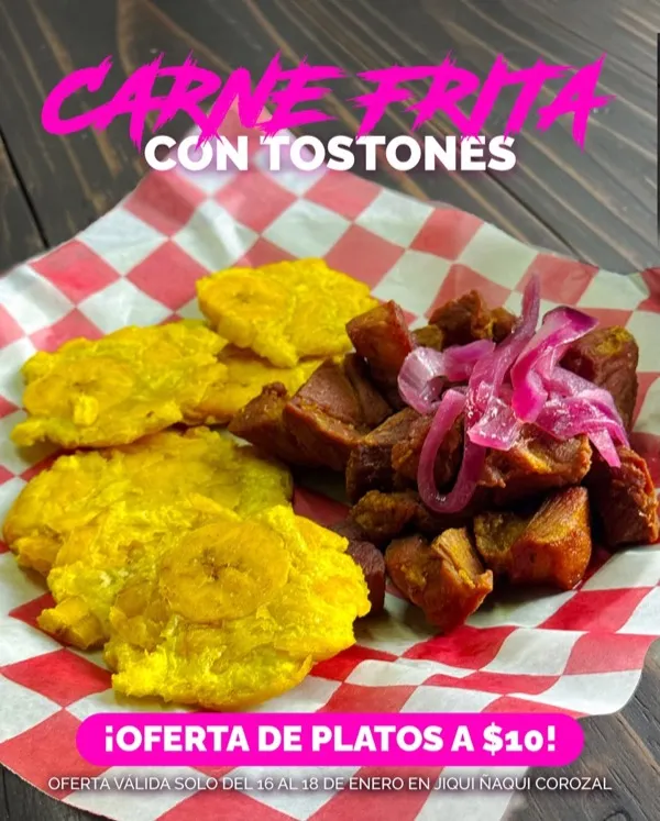Carne Frita con Tostones